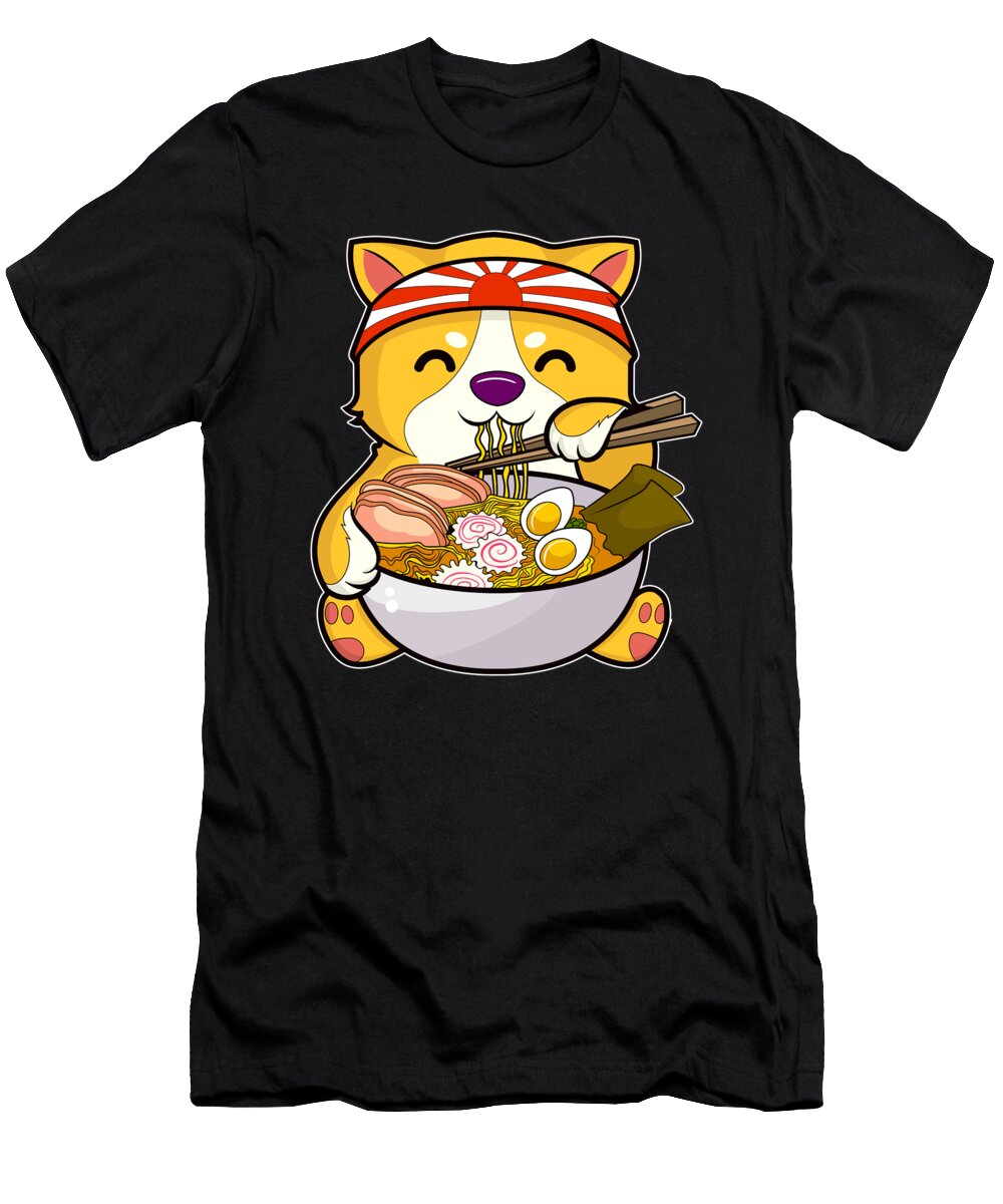 Kawaii Dog Ramen Bowl Funny Anime Noodles Puppy the Perfect Presents T-Shirt