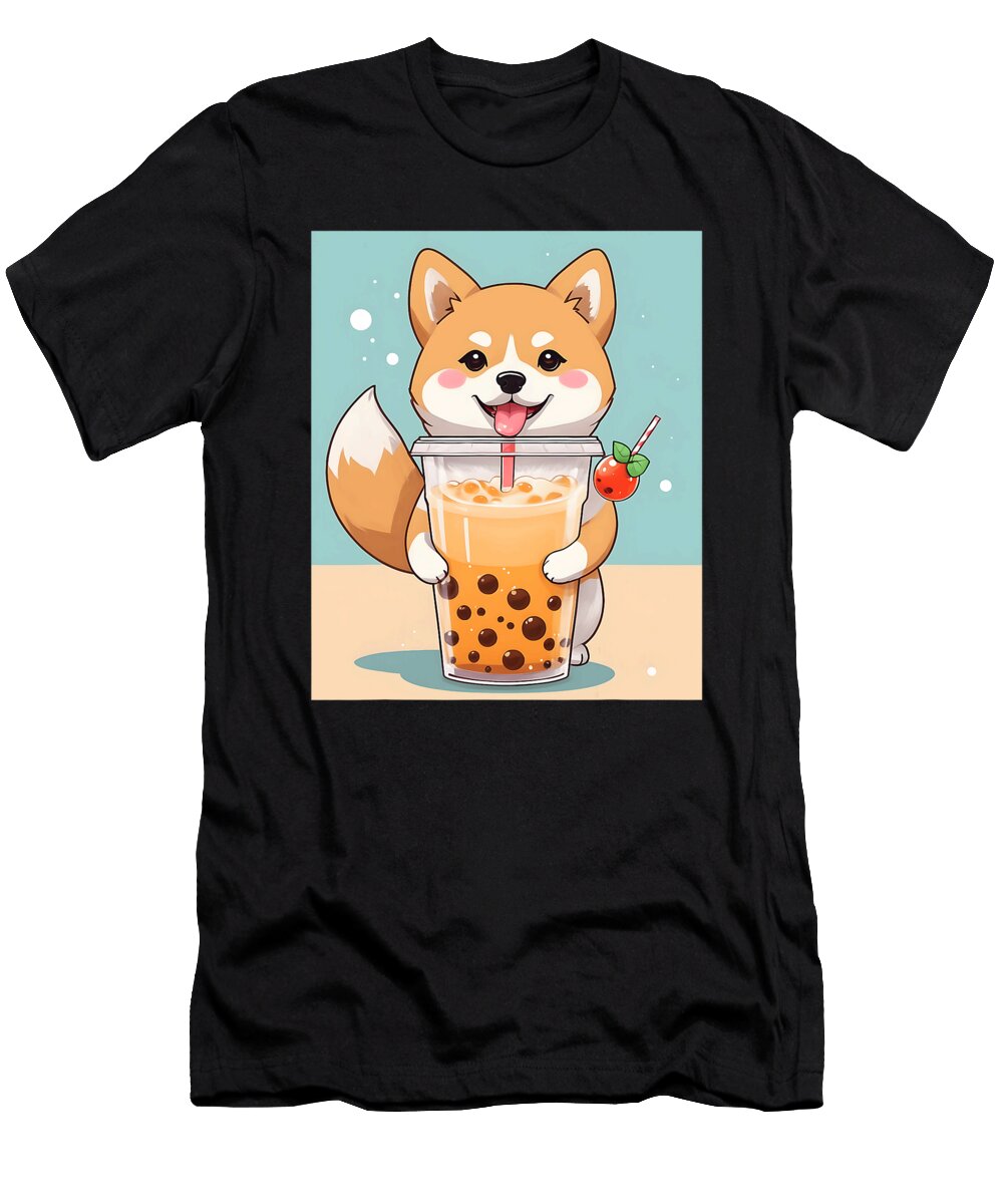 Kawaii Dog Shiba Inu Boba Bubble Tea Stuff Funny Zyneu Gangd T-Shirt