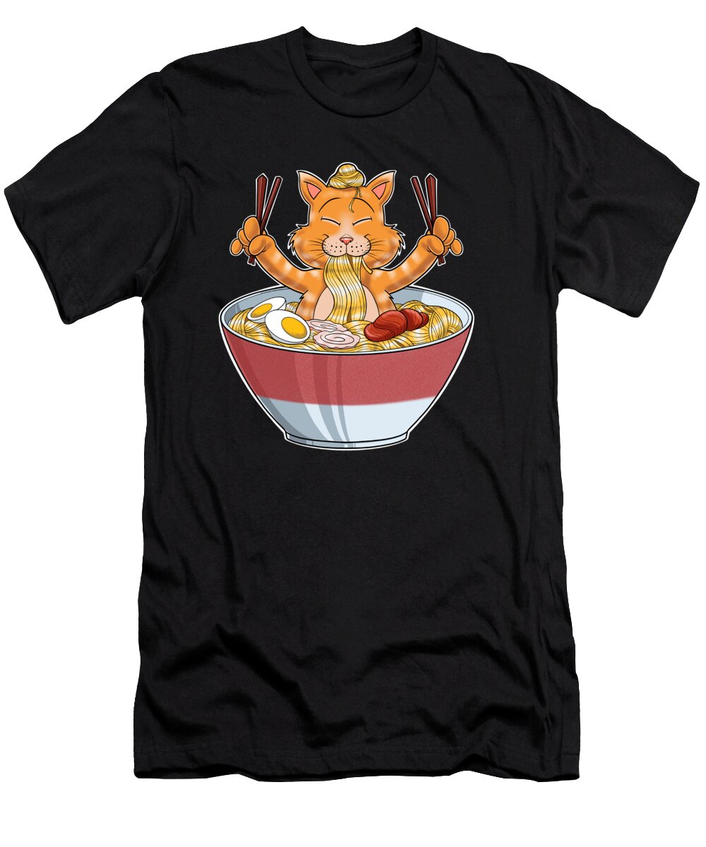 Kawaii Kitten Japanese Ramen Noodles I Otaku Anime Kitten Maximus Designs T-Shirt