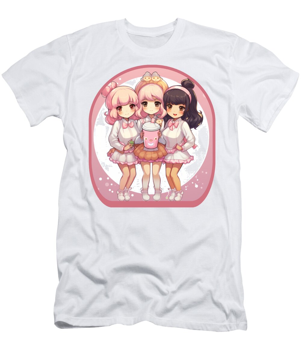 Kawaii Magical Girls Anime Boba Tea Gaming Controller Ramen Sifou Store T-Shirt
