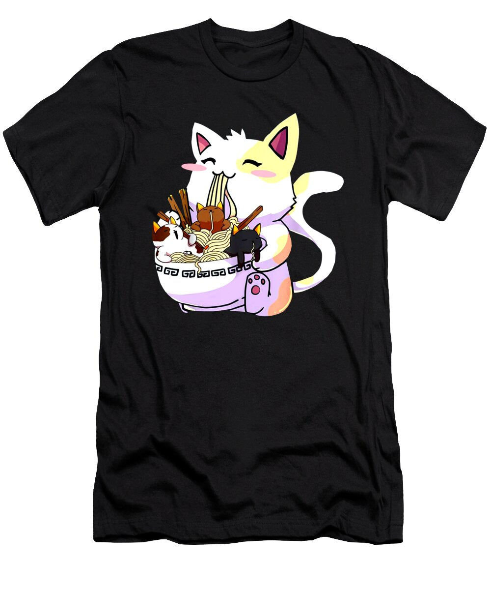 Kawaii Neko Cat Ramen Bowl Anime Japanese Noodles Duong Dam T-Shirt