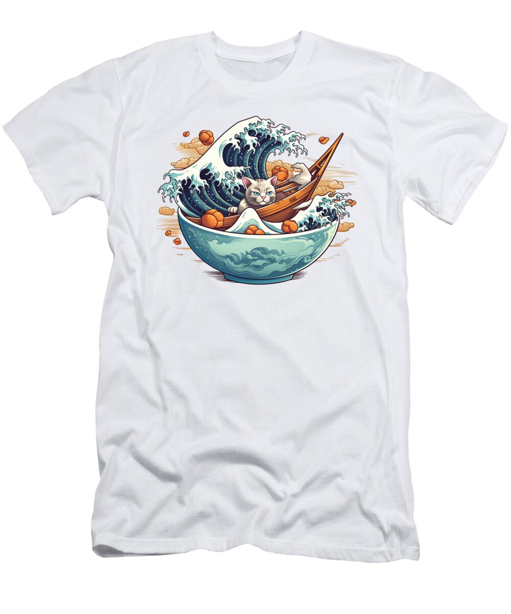 Kawaii Neko Ramen Japanese Food Lovers Benjamin Burkert T-Shirt