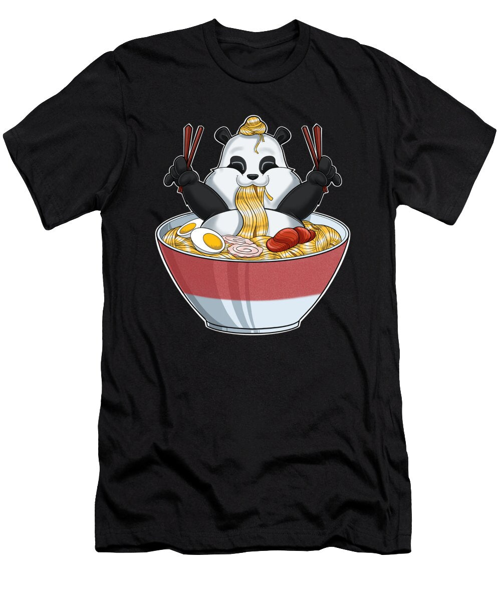 Kawaii Panda Japanese Ramen Noodles I Otaku Anime Panda Maximus Designs T-Shirt