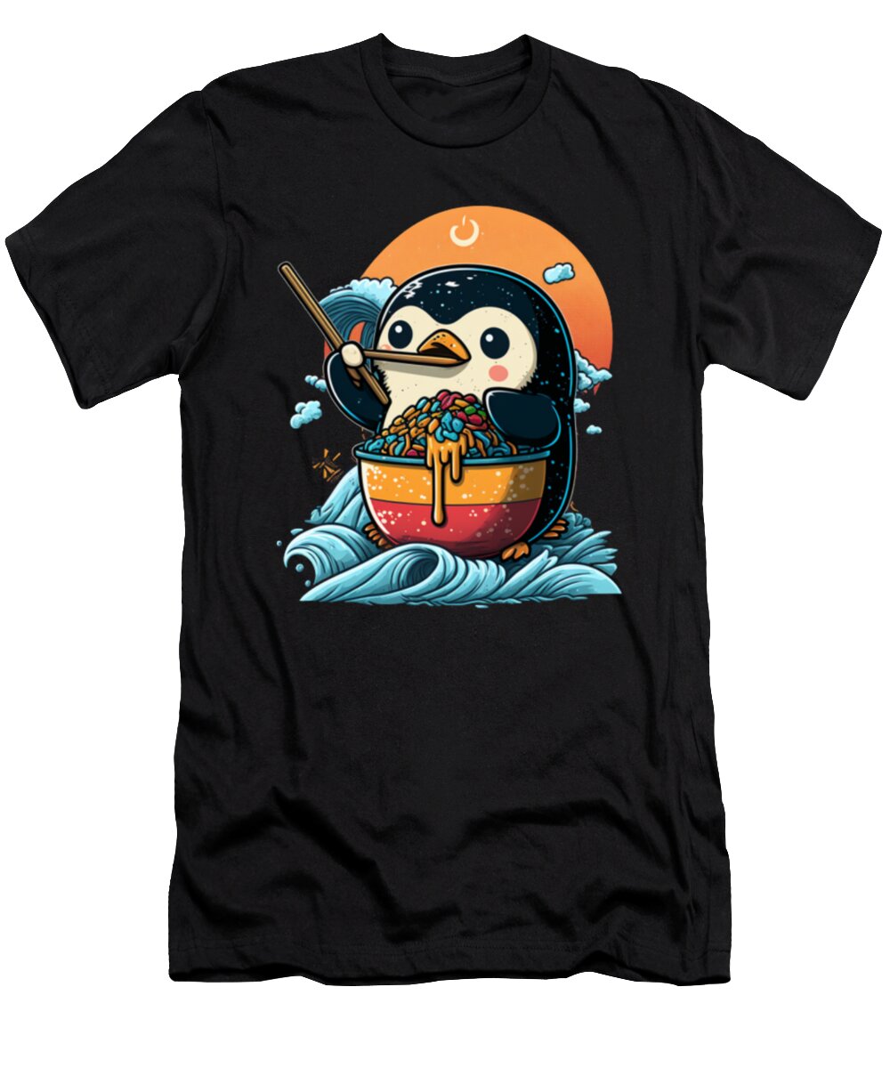 Kawaii Penguin Eating Ramen Gifts Orgence Matungwa T-Shirt