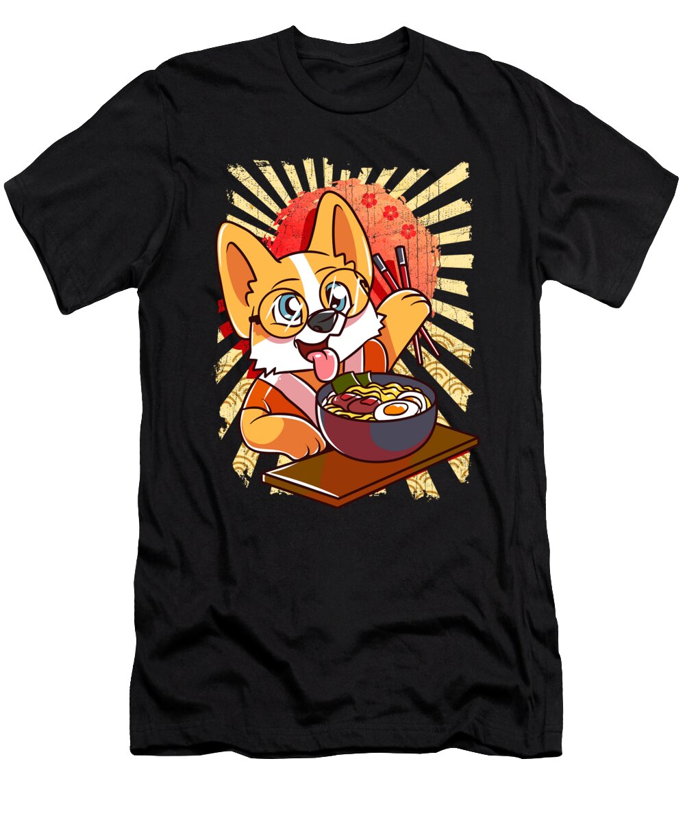 Kawaii Puppy Ramen Bowl Funny Anime Noodles Dog the Perfect Presents T-Shirt