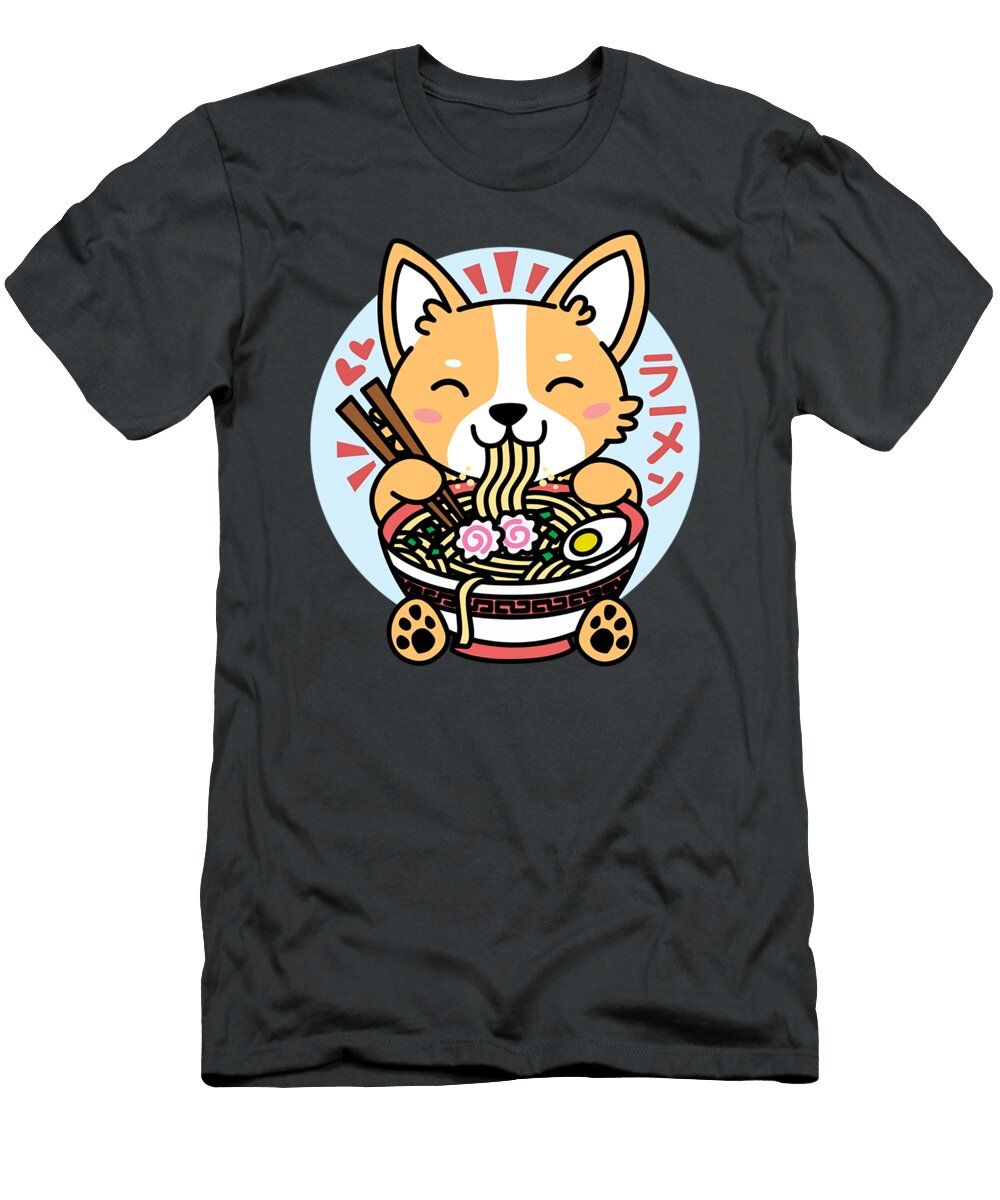 Kawaii Ramen Anime Dog Corgi Japanese Noodles Malikz Zemir T-Shirt