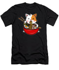 Kawaii Ramen Cat Love Kitten Eating Noodles for Manga Fans Tom Schiesswald T-Shirt