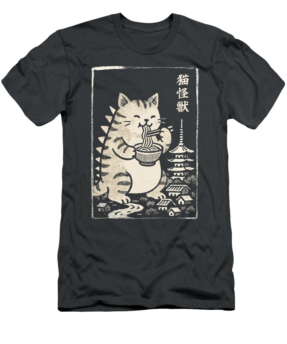 Kawaii Ramen Catzilla Japanese Men Women Kids Zyneu Gangd T-Shirt