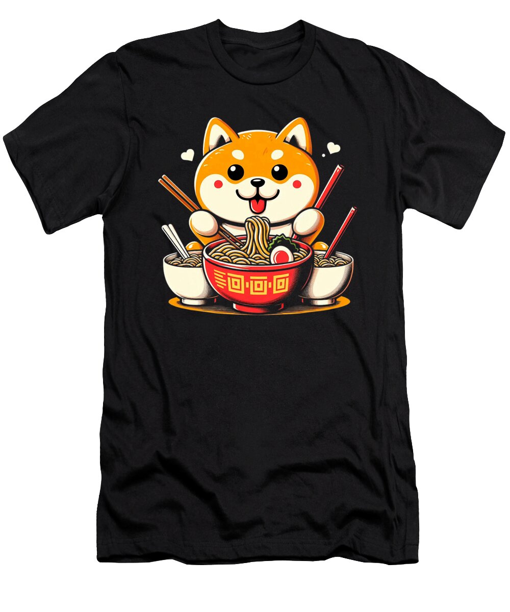 Kawaii Shiba Inu Eating Japanese Ramen Dog Lover Zyneu Gangd T-Shirt
