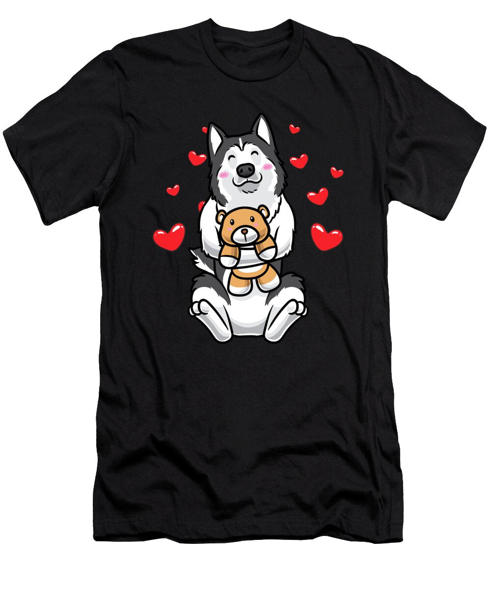 Kawaii Siberian Husky Stuffed Animal Dog Siberian Husky Zimstarus T-Shirt