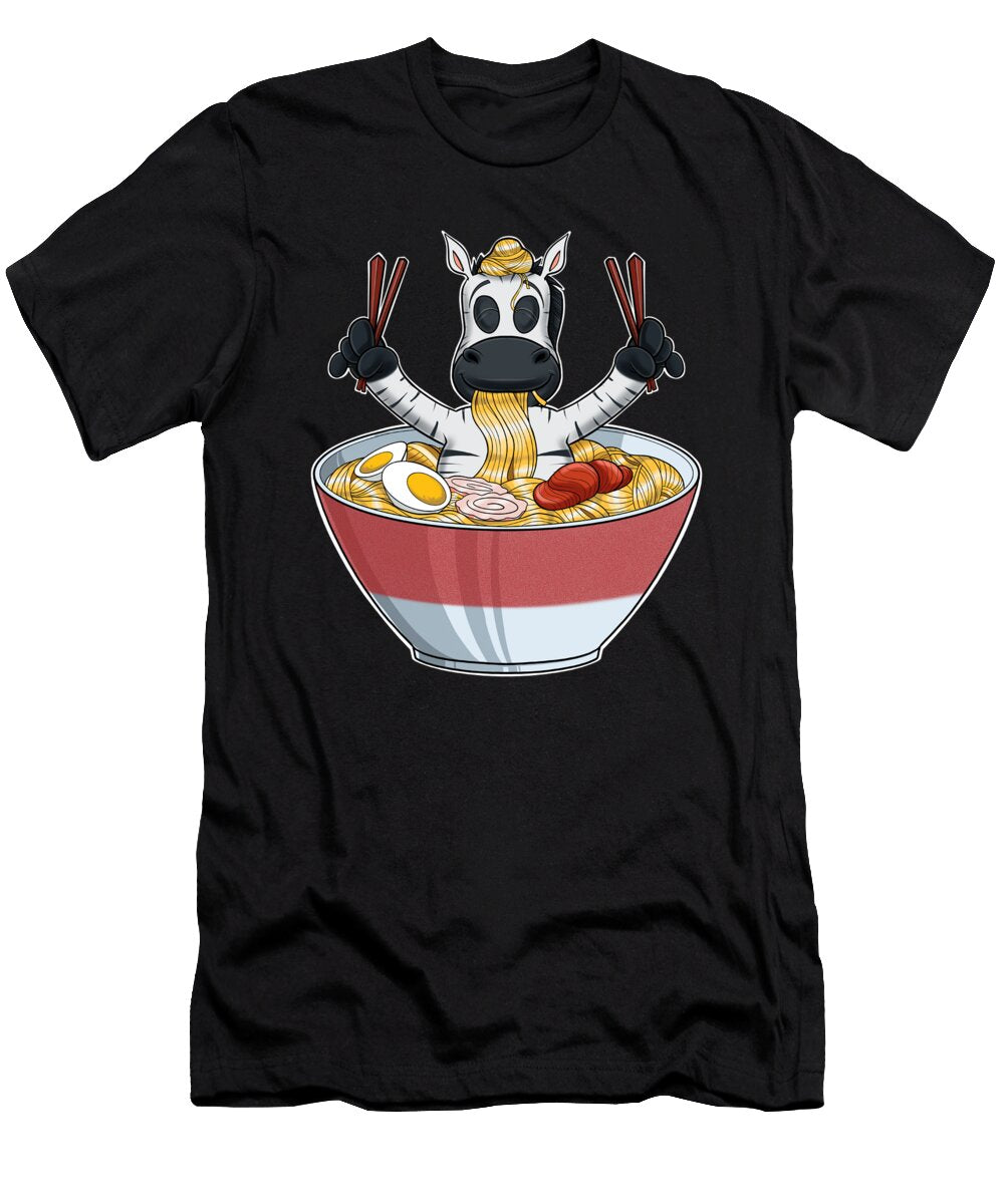 Kawaii Zebra Japanese Ramen Noodles I Otaku Anime Zebra Maximus Designs T-Shirt