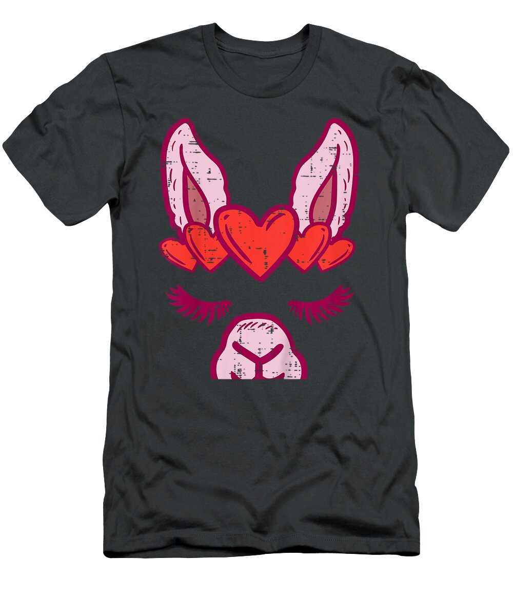 Kids Llama Face Hearts Cute Alpaca Valentines Day Girls Kids Barimc Kalia T-Shirt