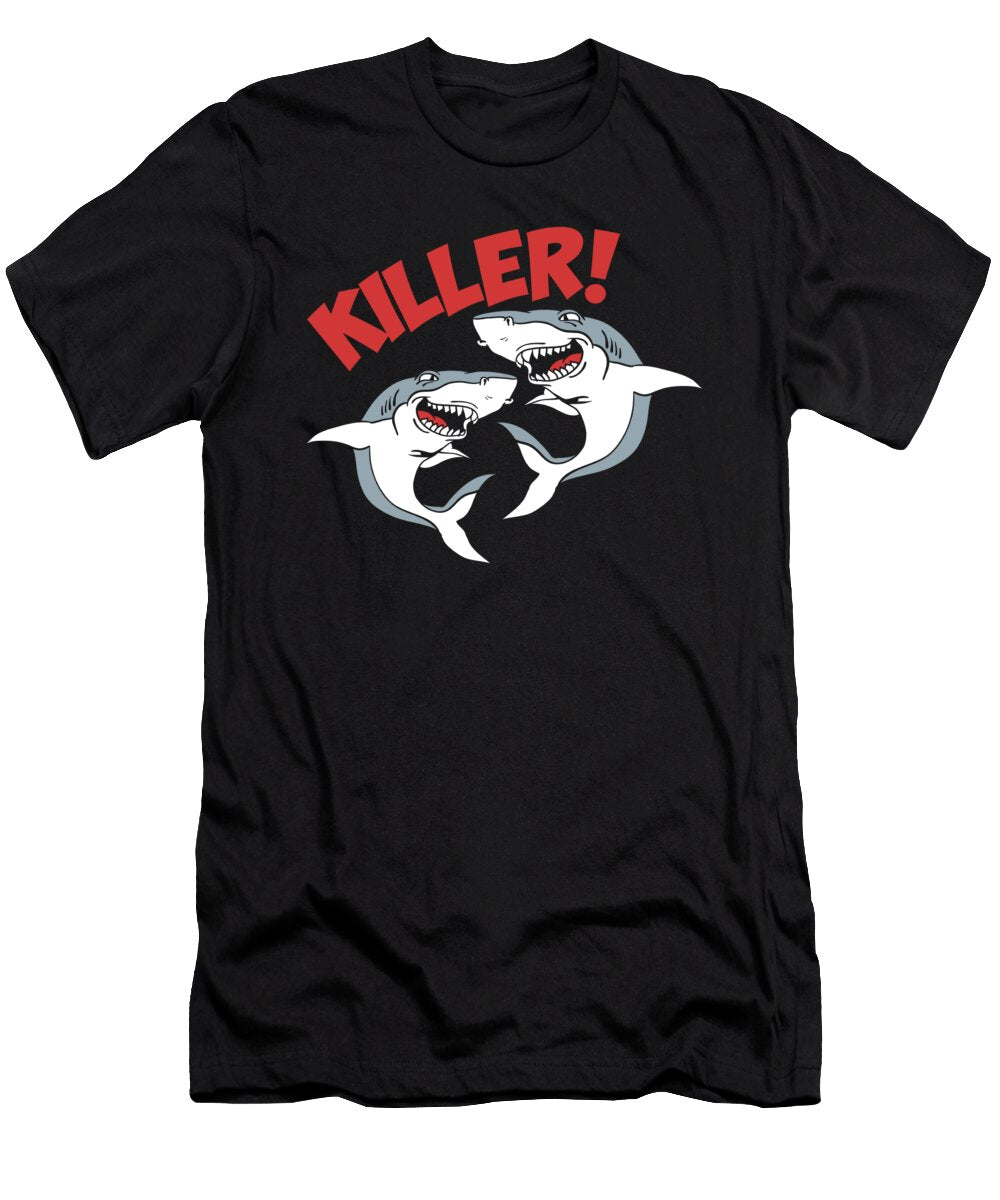 Killer Sharks Happy Aquamarine Marine Life Water Sea Ocean Shark Family Sea Creatures Gift Thomas Larch T-Shirt