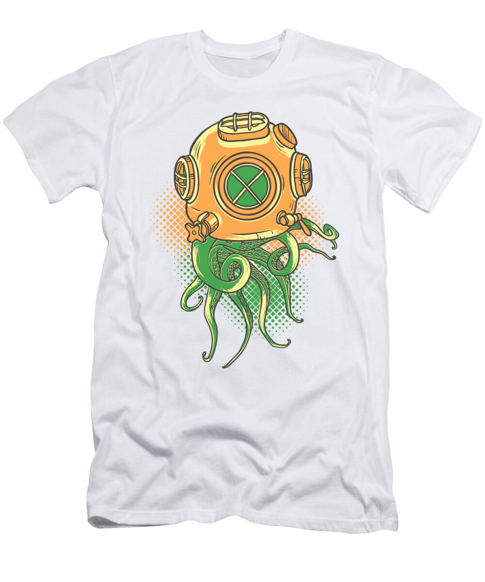 Kraken Sea Monster Scuba Octopus Diver Jacob Zelazny T-Shirt