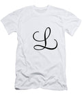 L in Black Simple Script Custom Home Fashions T-Shirt