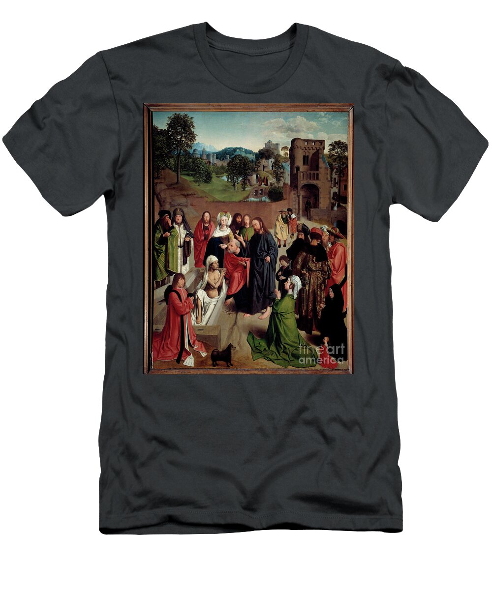 LA Resurrection De Lazarus Painting By Gerard De Saint Jean Geertgen Tot Sint Jans T-Shirt