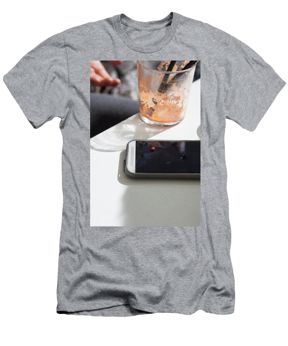 Ladybug on a Smartphone Screen Mauro Ladu T-Shirt