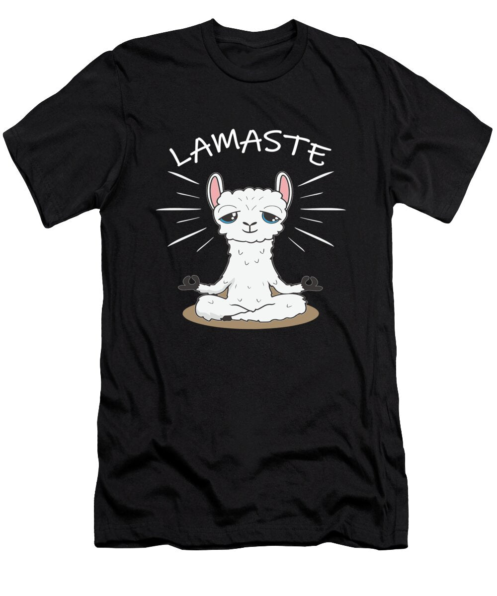 Lamaste Llama Yoga Meditation Evgenia Halbach T-Shirt