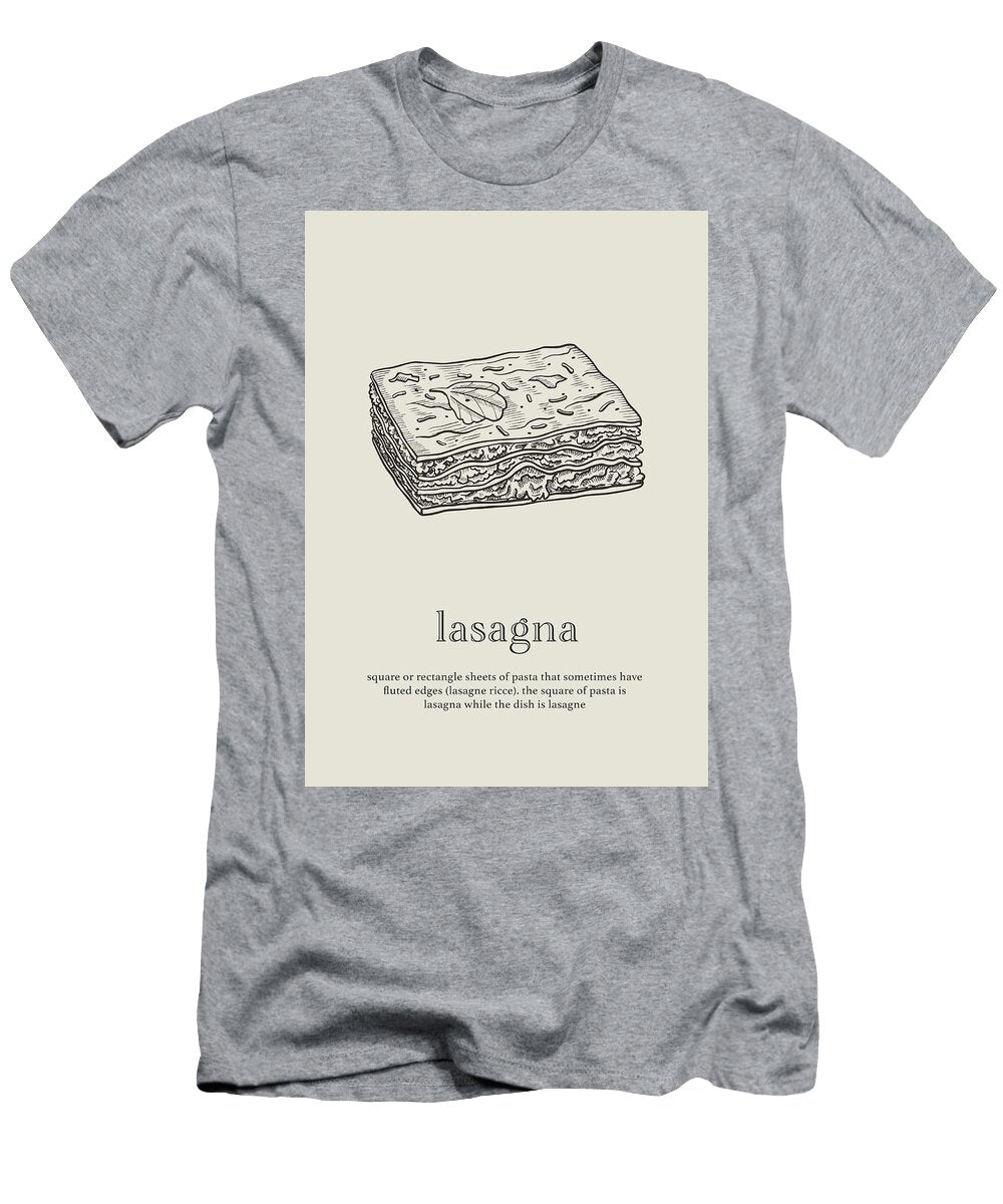Lasagna Pasta Kitchen Hand Sketch Minimalist Art Design Turnpike T-Shirt