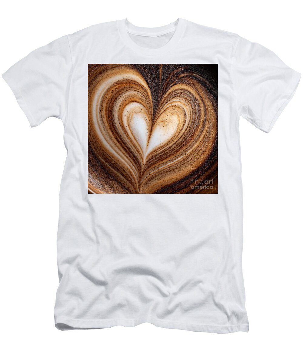 Latte Heart Close Up 01 Elisabeth Lucas T-Shirt