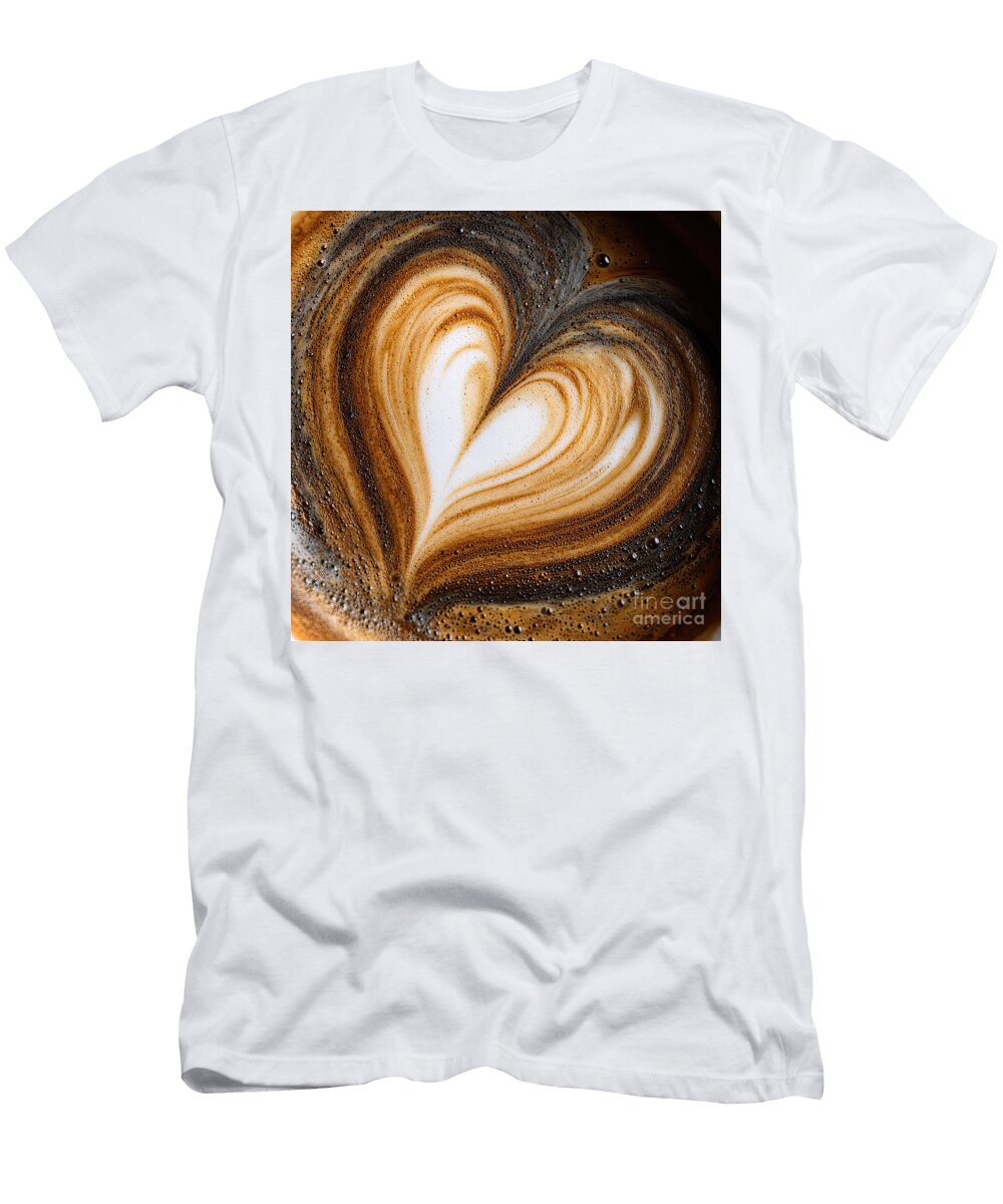 Latte Heart Close Up 02 Elisabeth Lucas T-Shirt