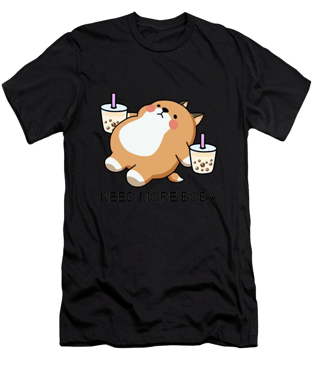 Lazy Shiba Needs More Boba Kids Taylor Russell T-Shirt