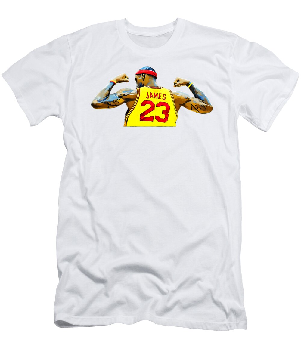 Lebron James in Yellow Jersey Kenvin Tran T-Shirt