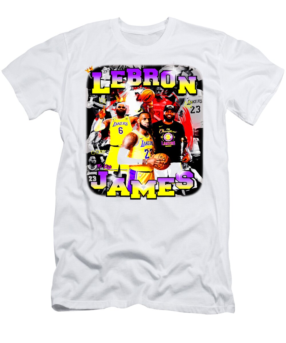 Lebron James Lakers Collage Kenvin Tran T-Shirt