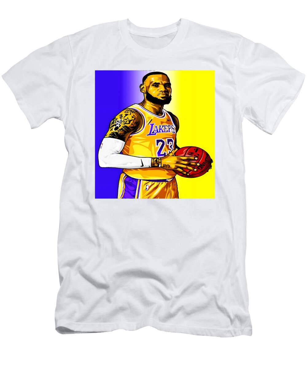 Lebron James Lakers Portrait Kenvin Tran T-Shirt