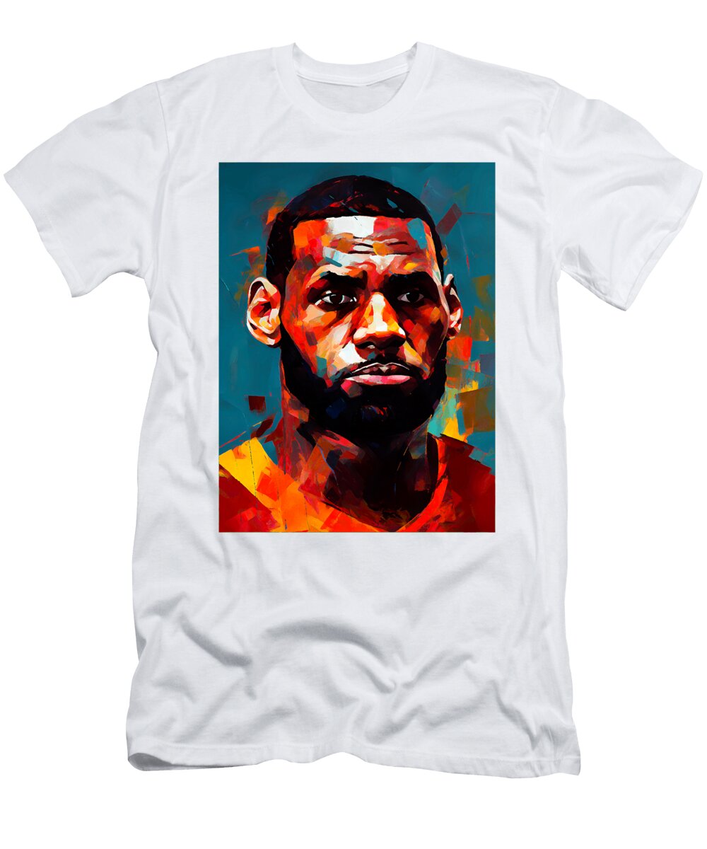 Lebron James Portrait Kenvin Tran T-Shirt
