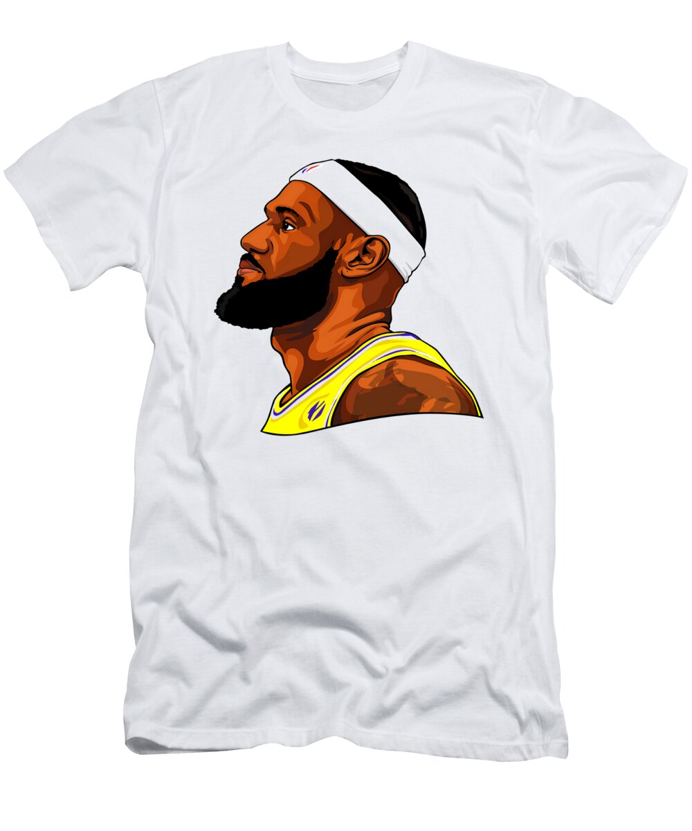 Lebron James Profile Portrait Kenvin Tran T-Shirt