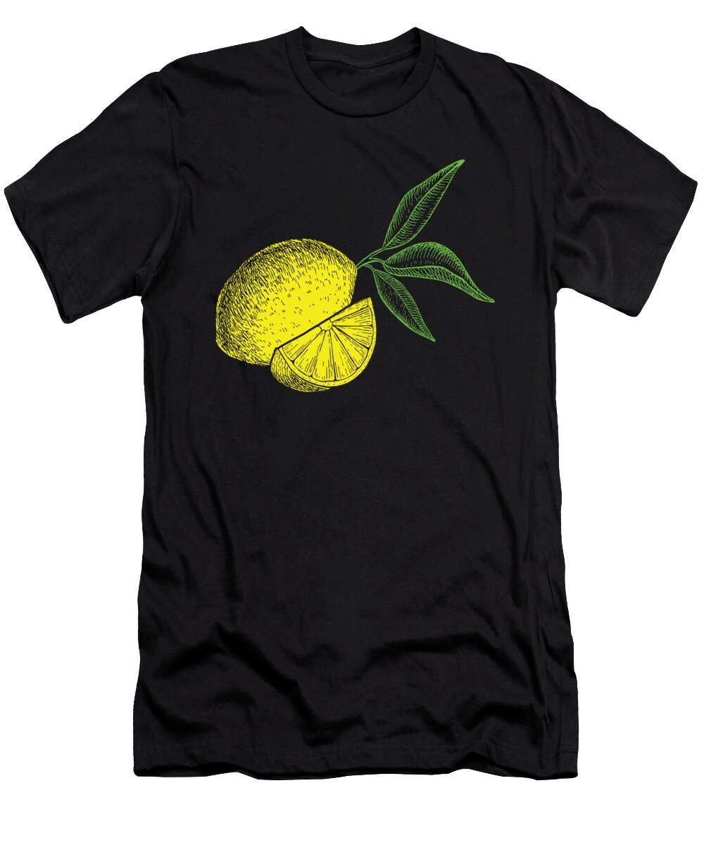 Lemon Fruit Retro Lemonade Moon T-Shirt