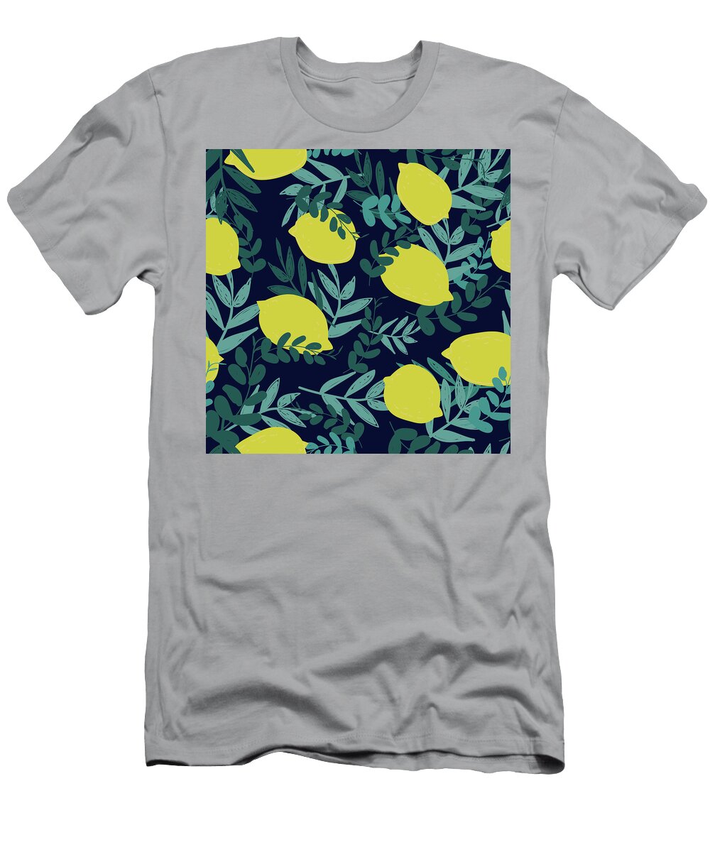 Lemon Fruits and Leaves Pattern Julien T-Shirt