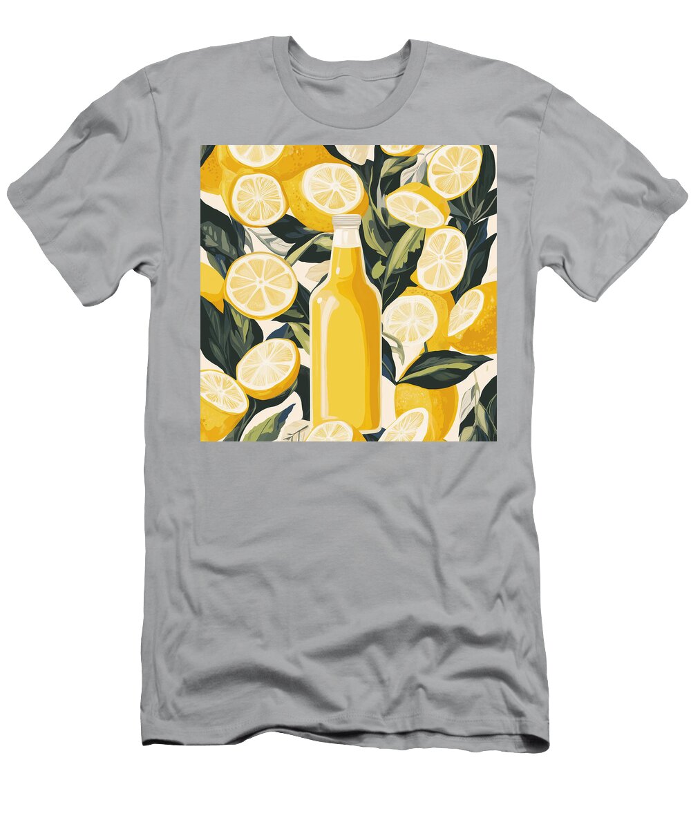 Lemon Juice Bottle with Sliced Lemons and Leaves Last Weeks T-Shirt