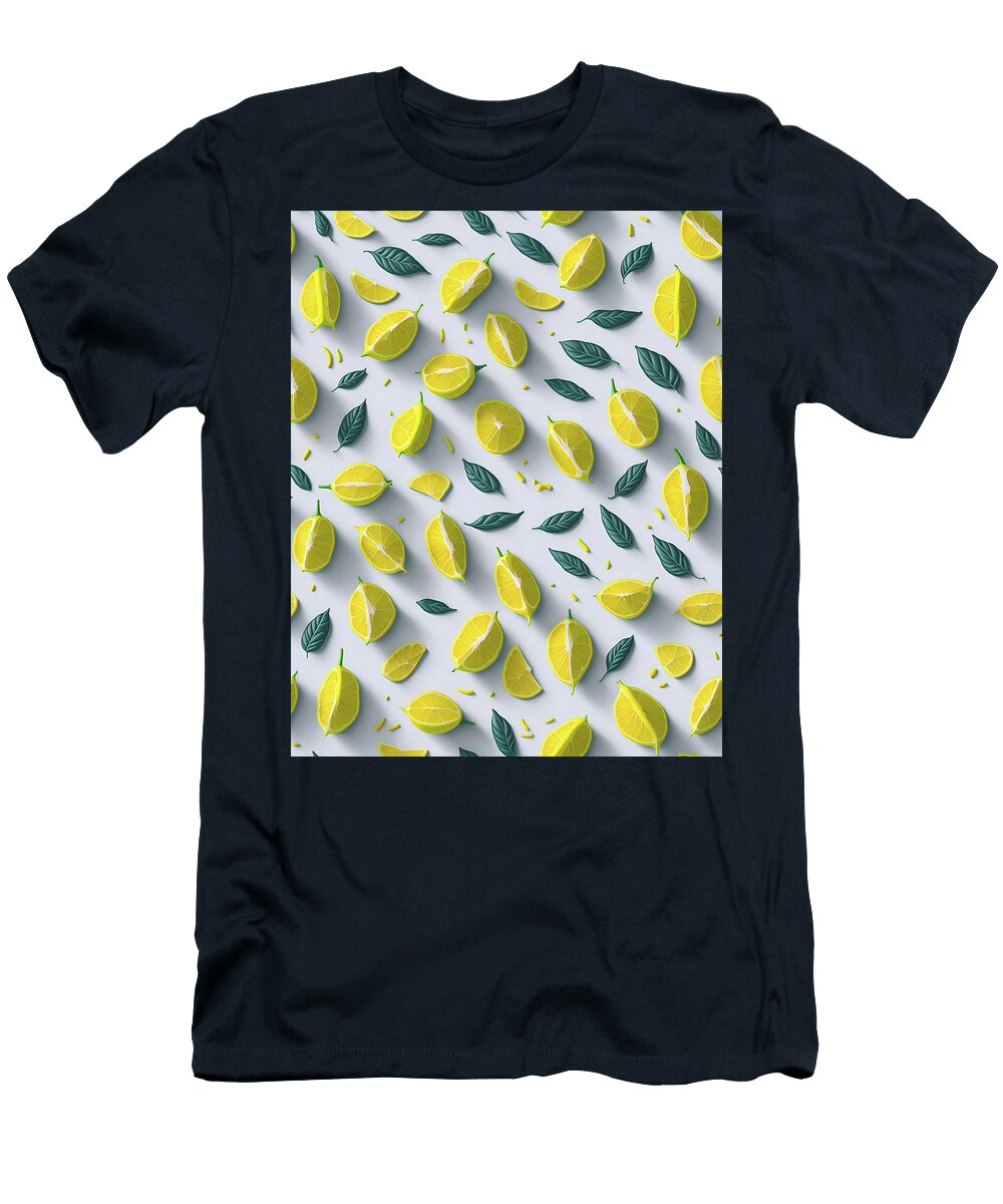 Lemon Summer Pattern 3d Nicole Whittaker T-Shirt