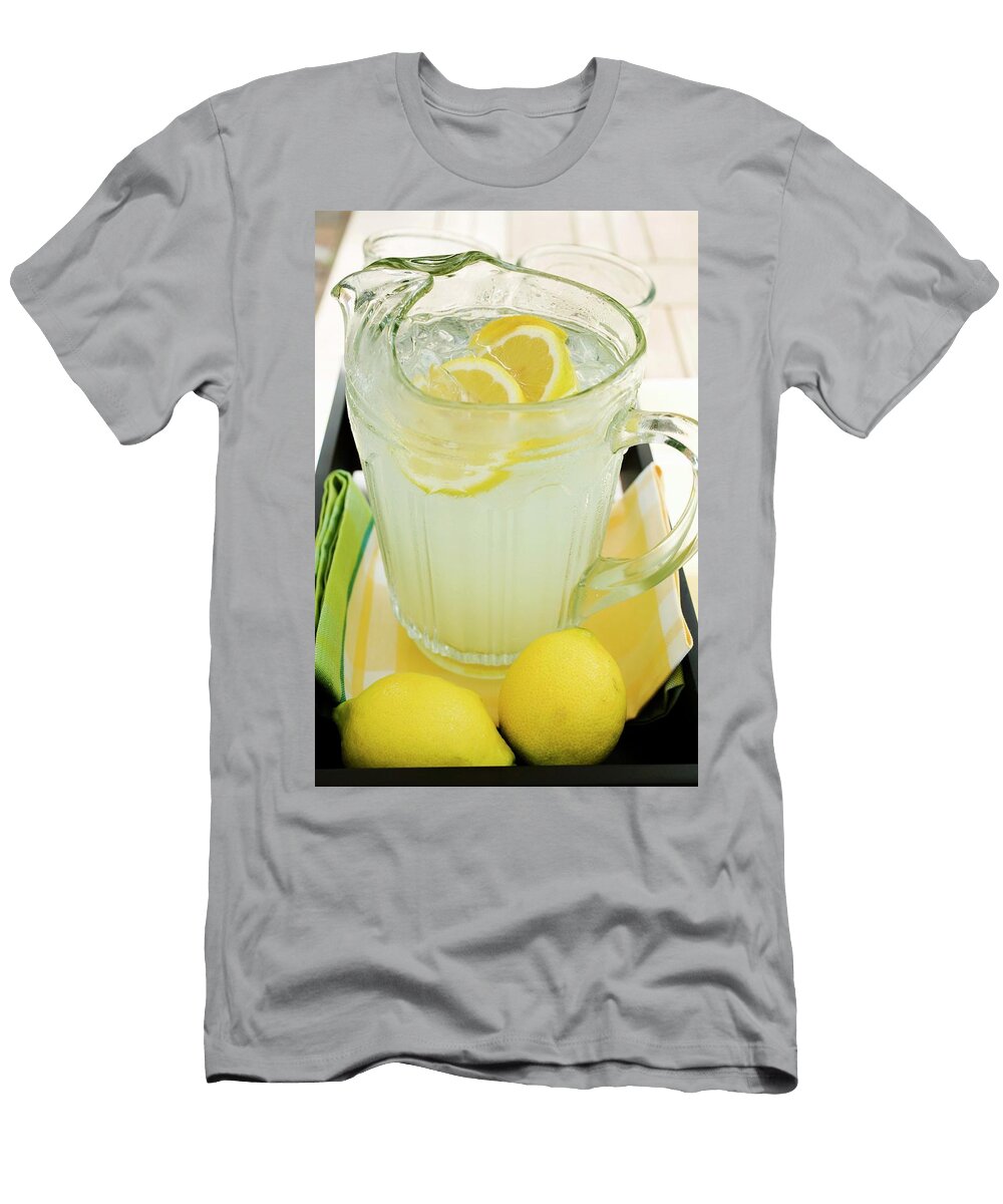 Lemonade in a Glass Jug with Slices of Lemon and Ice Foodcollection T-Shirt
