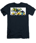 Lemons and Blueberries with Black and White Checkerboard Design Richelle Peterson T-Shirt
