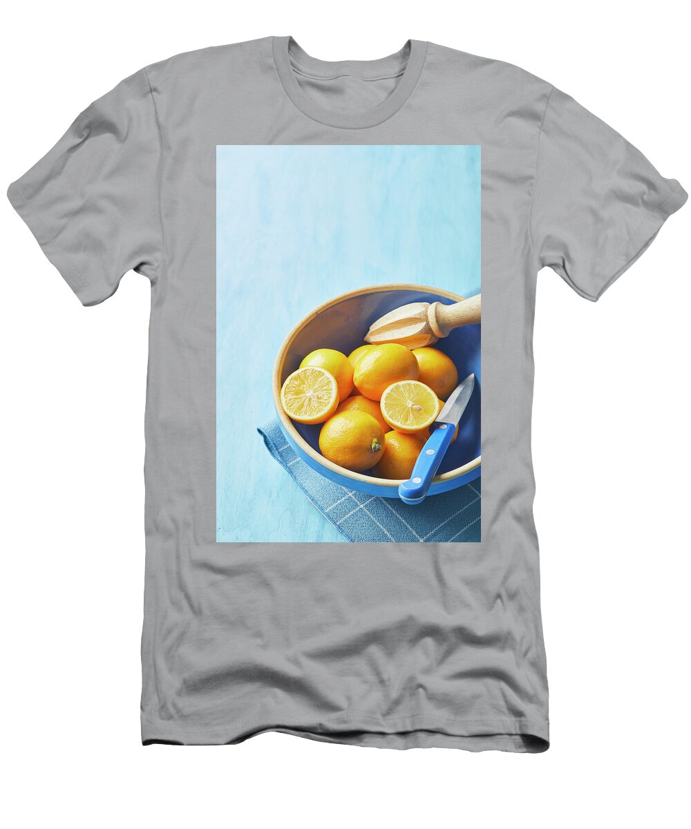 Lemons in a Blue Bowl Cuisine At Home T-Shirt