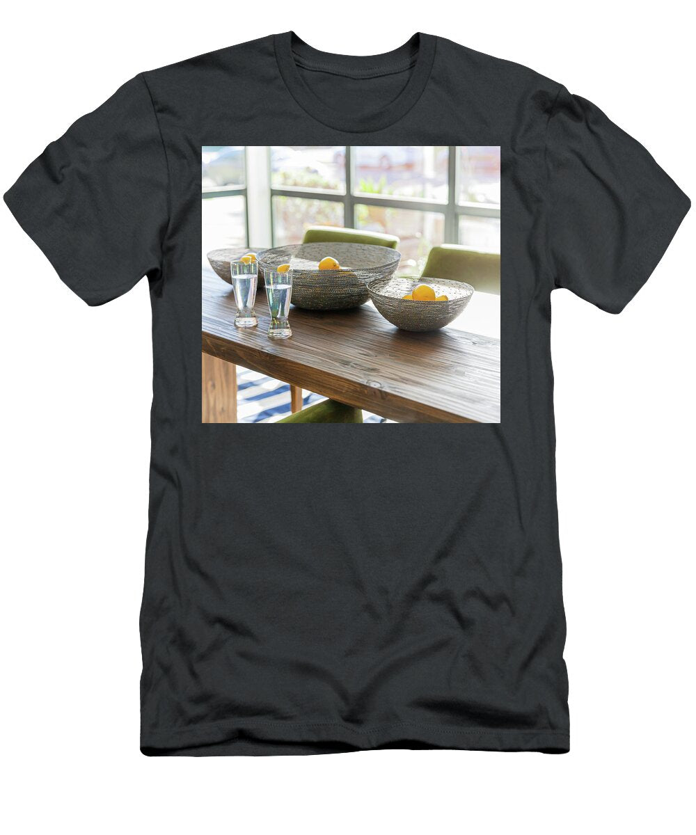 Lemons in Baskets on an Oak Tabe Helen Christake T-Shirt