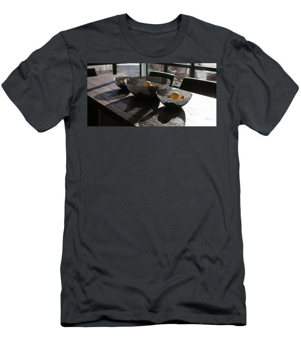 Lemons in Baskets on Oak Table Helen Christake T-Shirt