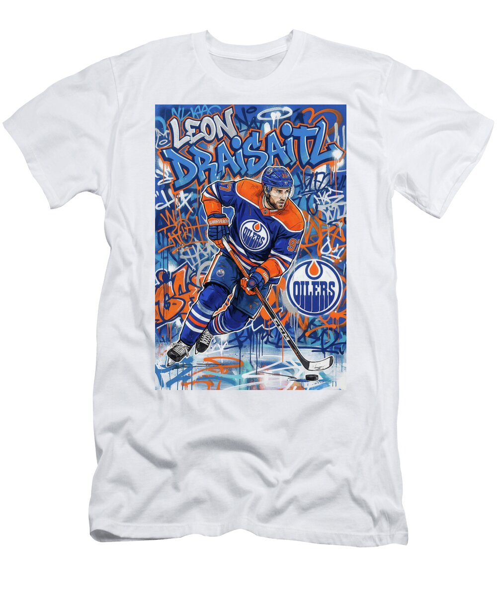 Leon Draisaitl Graffiti Poster Hockey Player NHL Sampadart Gallery T-Shirt
