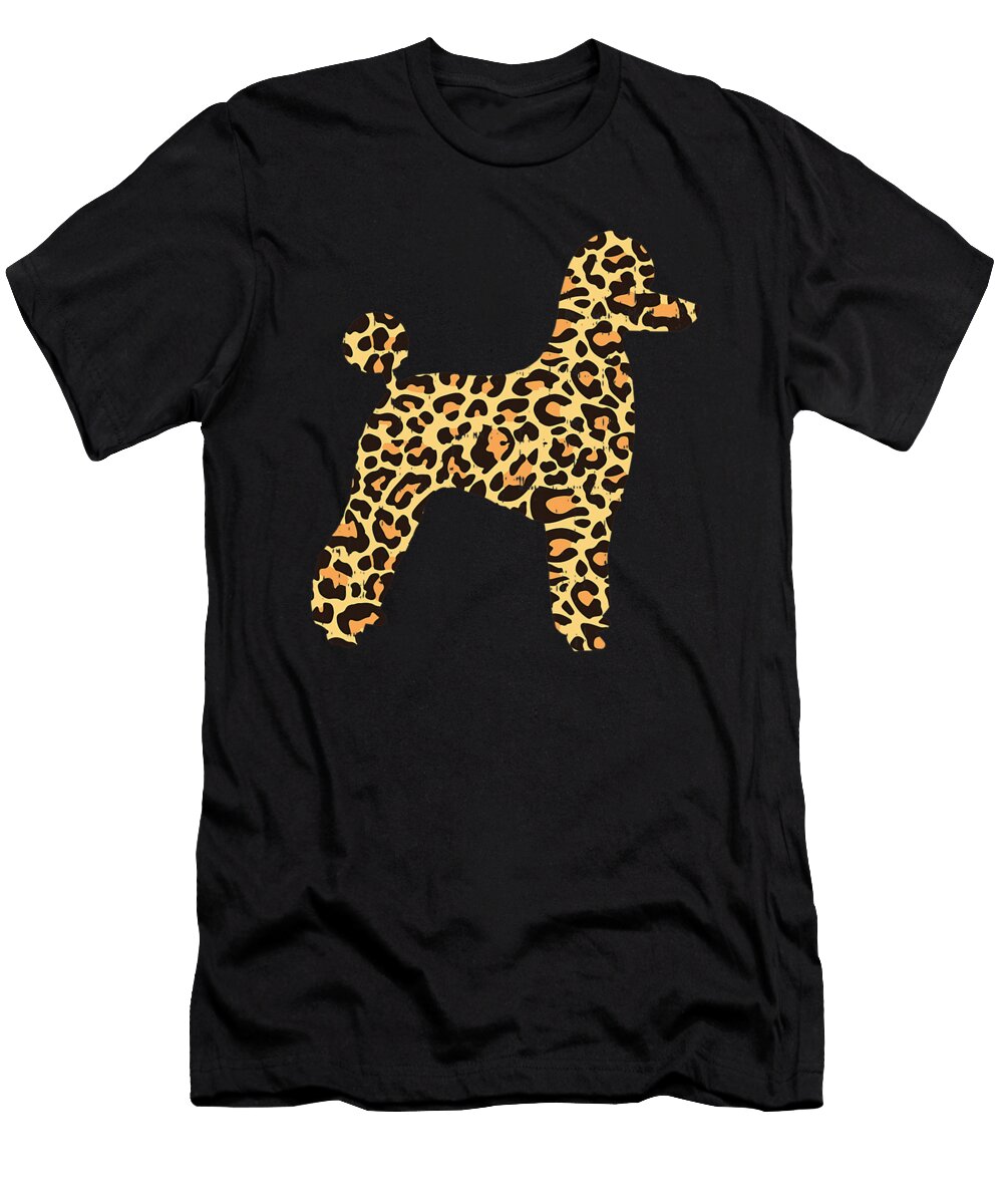 Leopard Print Poodle Pet Dog Owner Lover Girls Women Gift Dhbubble T-Shirt
