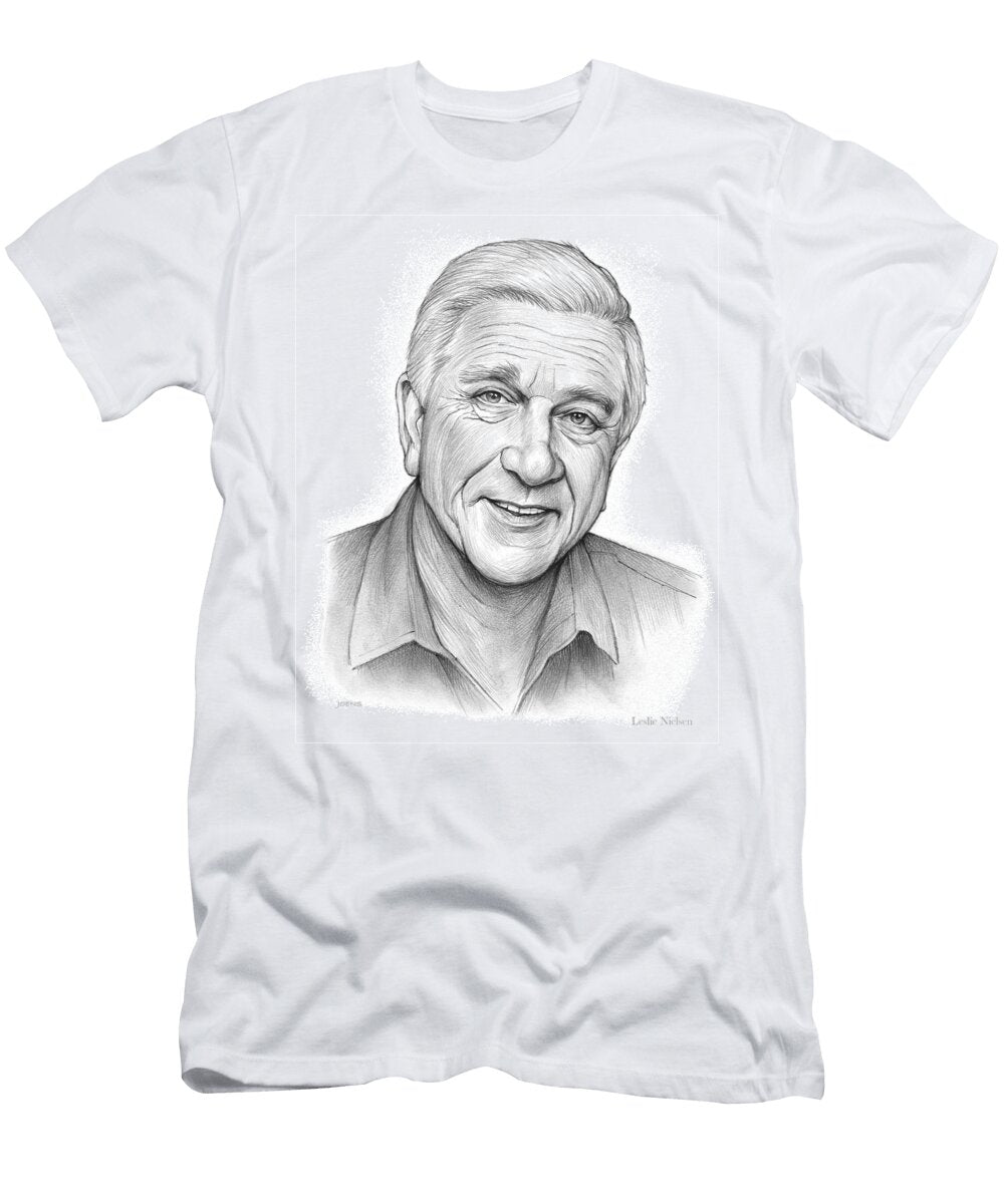 Leslie Nielsen Portrait Greg Joens T-Shirt