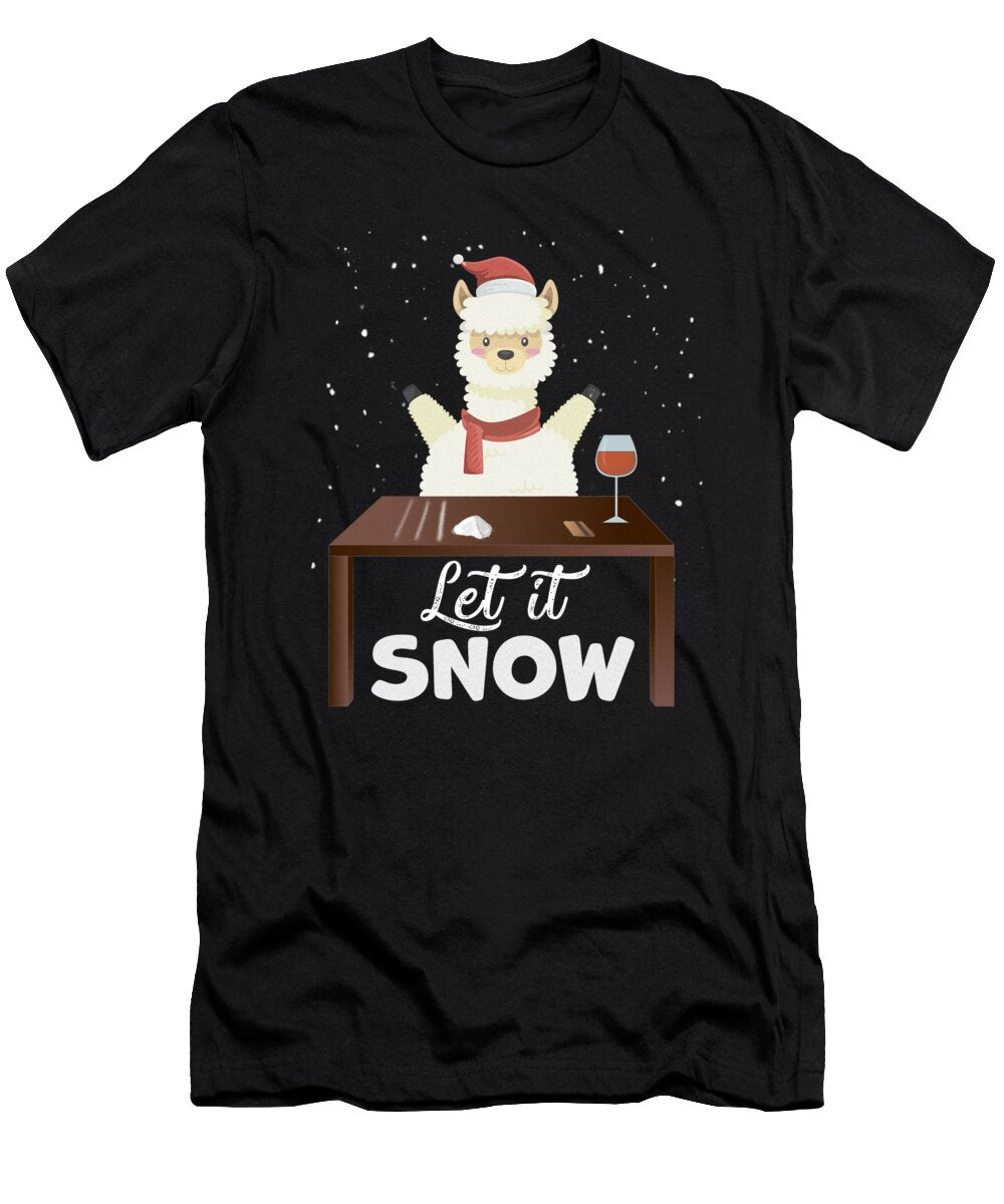 Let It Snow Alpaca Llama Cocaine Xmas Gift Wowshirt T-Shirt