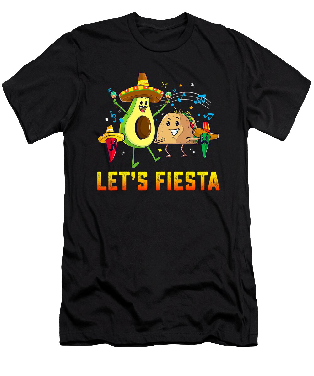 Lets Fiesta Avocado and Tacos Cinco De Mayo Mexican Party Dhbubble T-Shirt