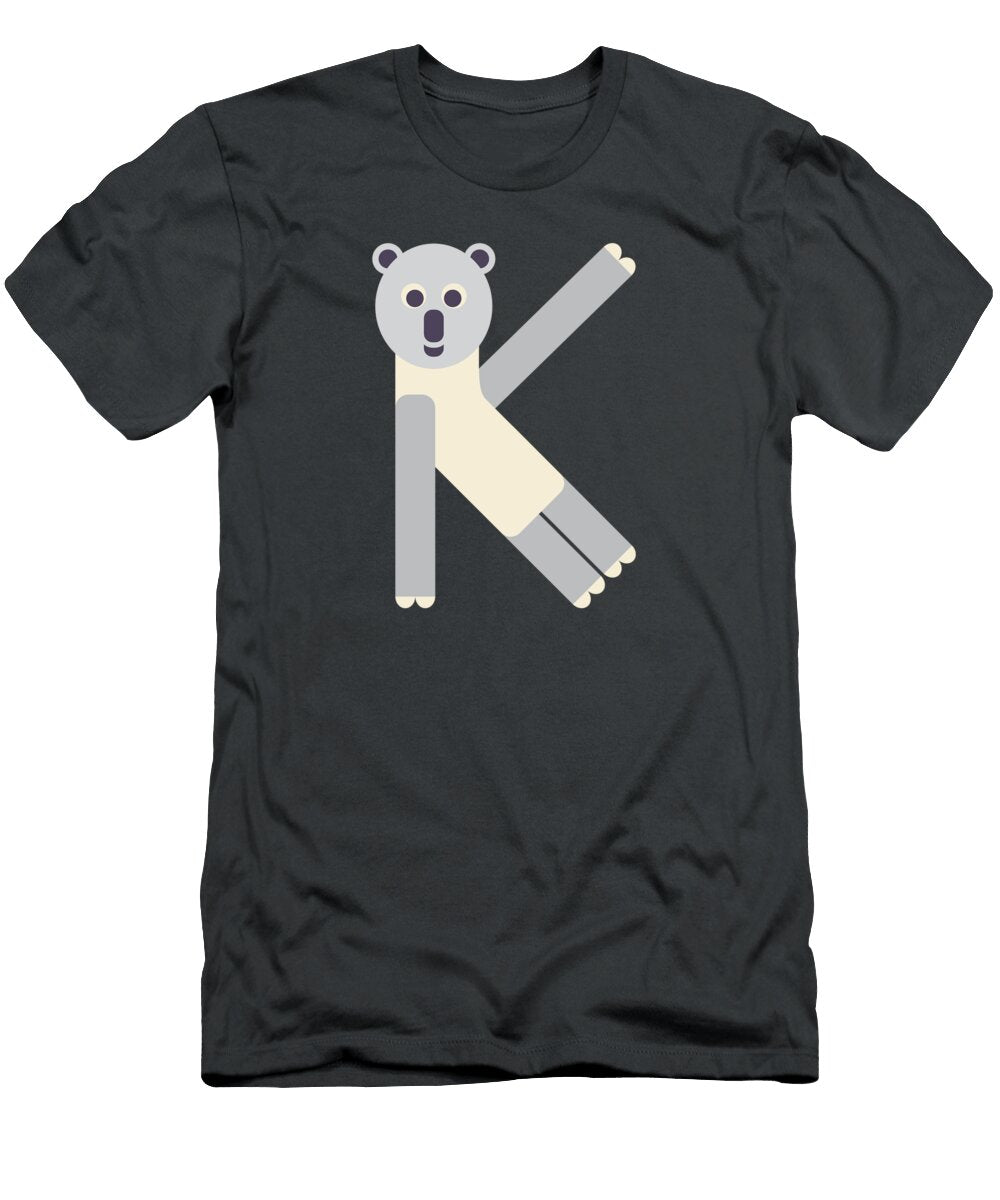 Letter K Animal Alphabet Koala Monogram Jen Montgomery T-Shirt