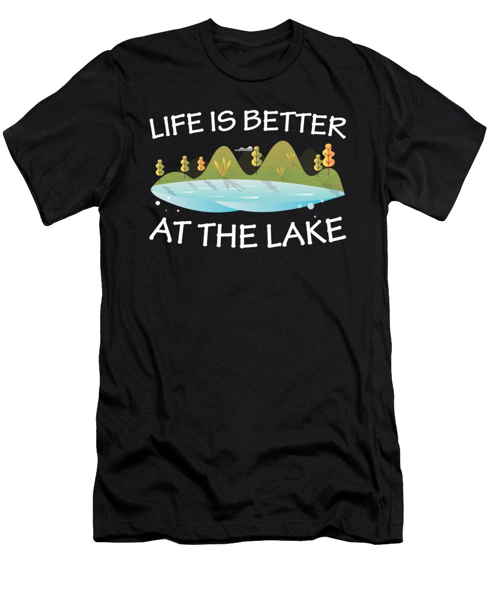 Life Is Better At the Lake Swimming Gift for a Swimming Team Tom Schiesswald T-Shirt