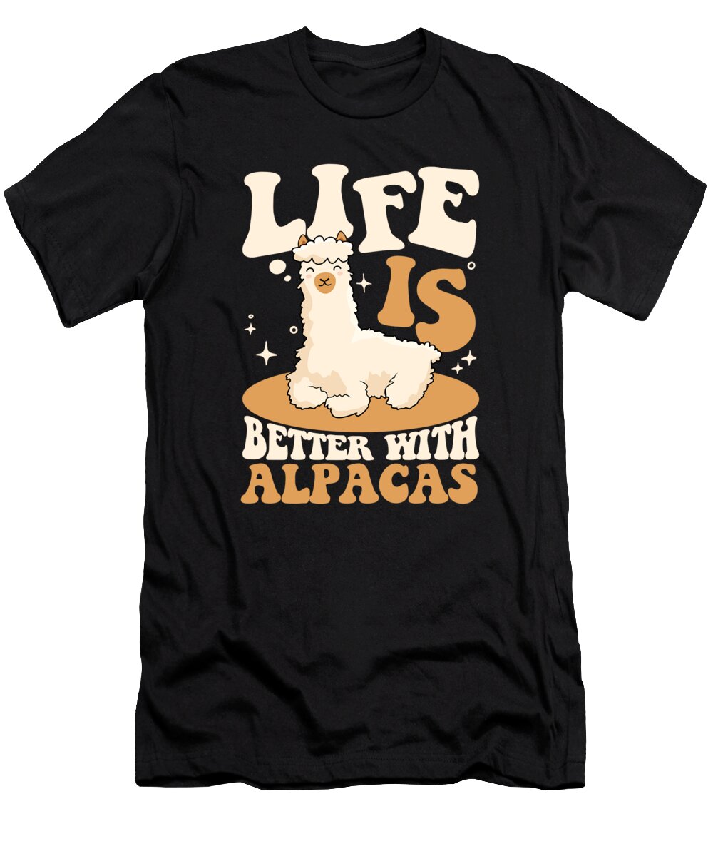 Life Is Better with Alpacas Guanaco Llama Vicuna Alpaca Marco Rothe T-Shirt