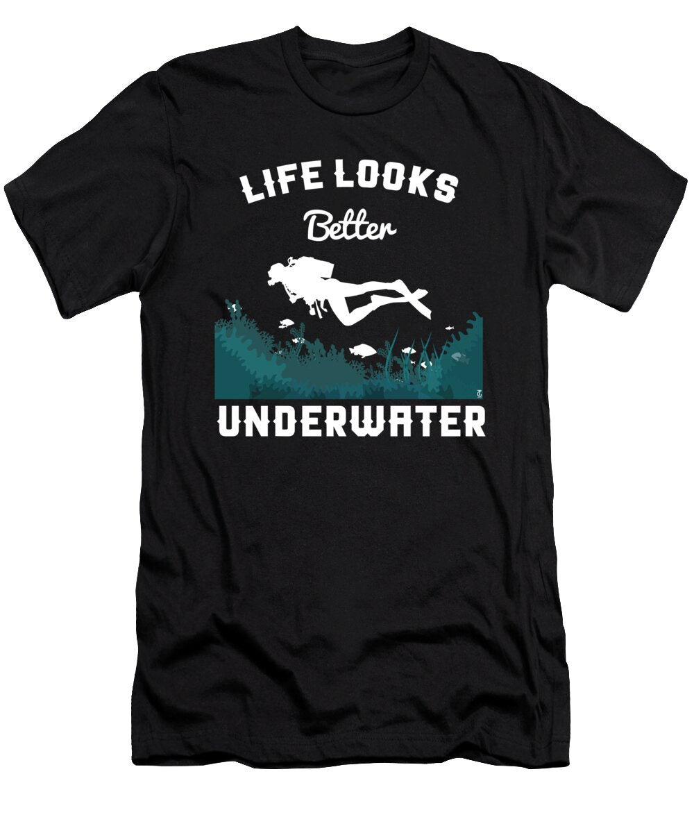 Life Underwater Scuba Diving Diver Marine Freediver Oceans Sea Gift Thomas Larch T-Shirt