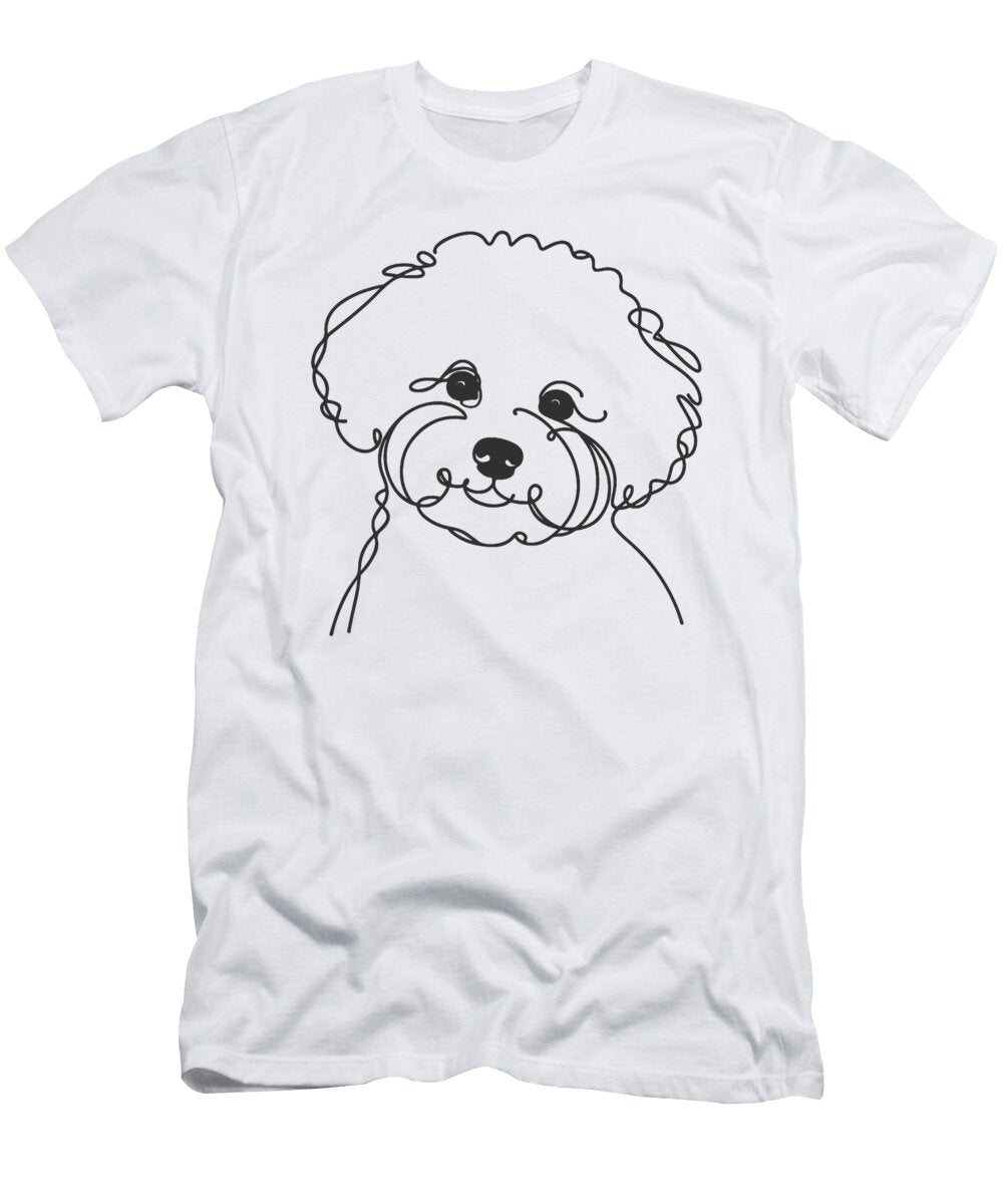 Line Art Dad Mom Dog Bichon Frise Studi Alex T-Shirt